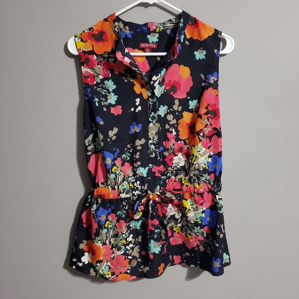Merona floral sleeveless top